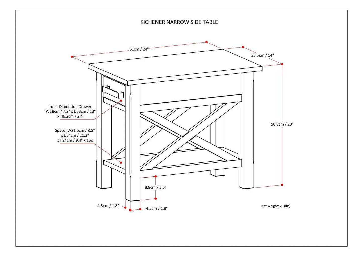 Kitchener handcrafted console table with drawers and cross-brace by Unique Piece Furniture on Tampa Home & Garden Store