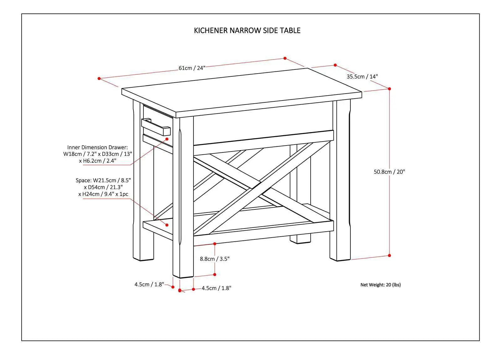 Kitchener handcrafted console table with drawers and cross-brace by Unique Piece Furniture on Tampa Home & Garden Store