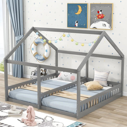 House Platform Beds For Two With Guardrails