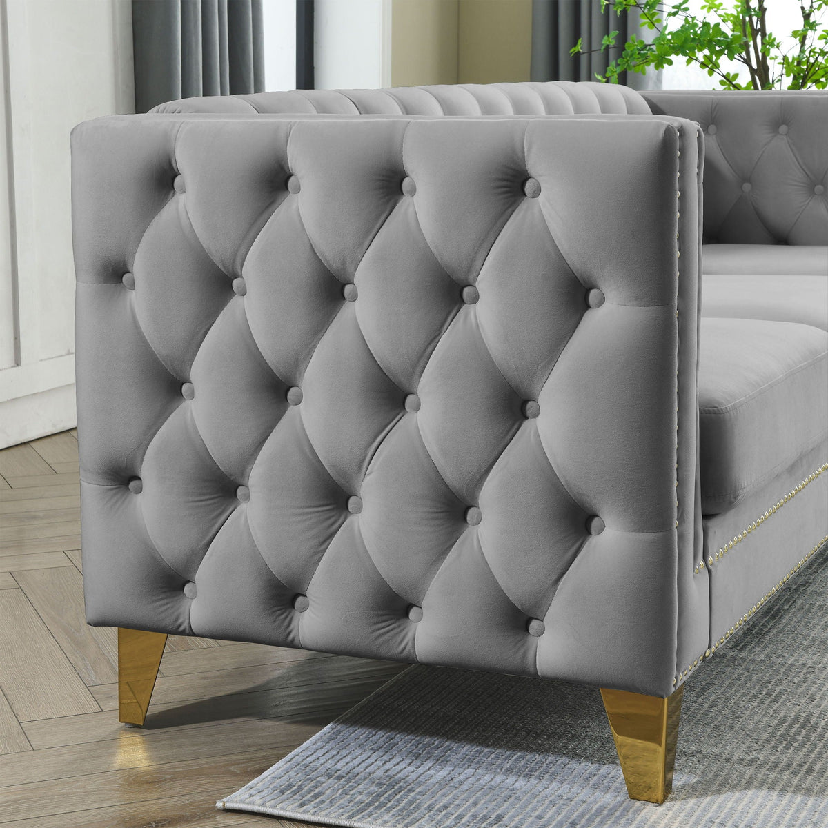 Upholstered Chesterfield Sofa for Living Room