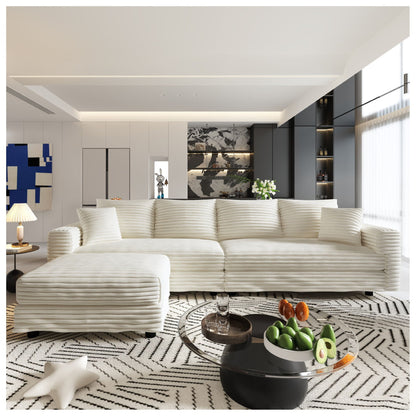 Deep Seat Sofa Bed With Ottoman and Soft Pillows