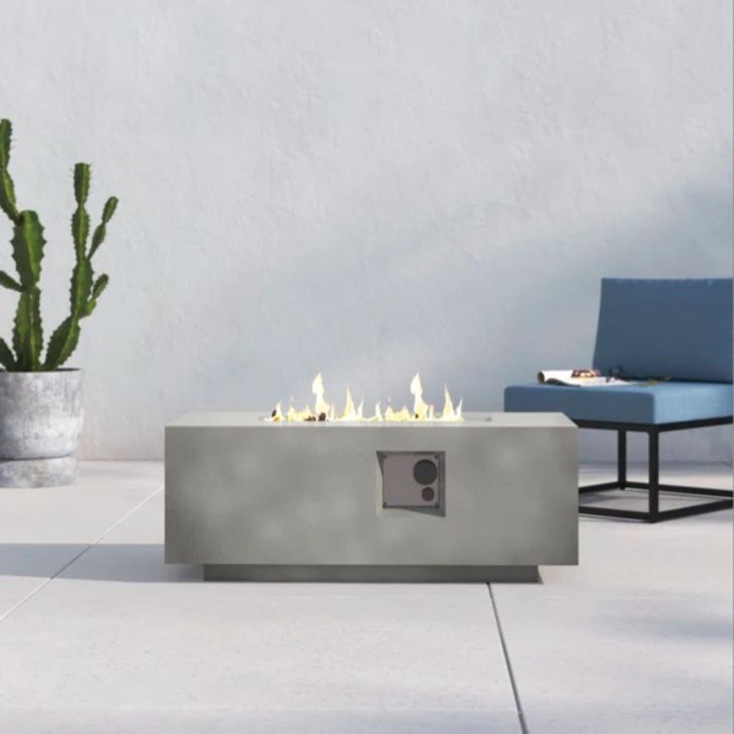 Durable Propane Fire Pit Table and a Gray Cover