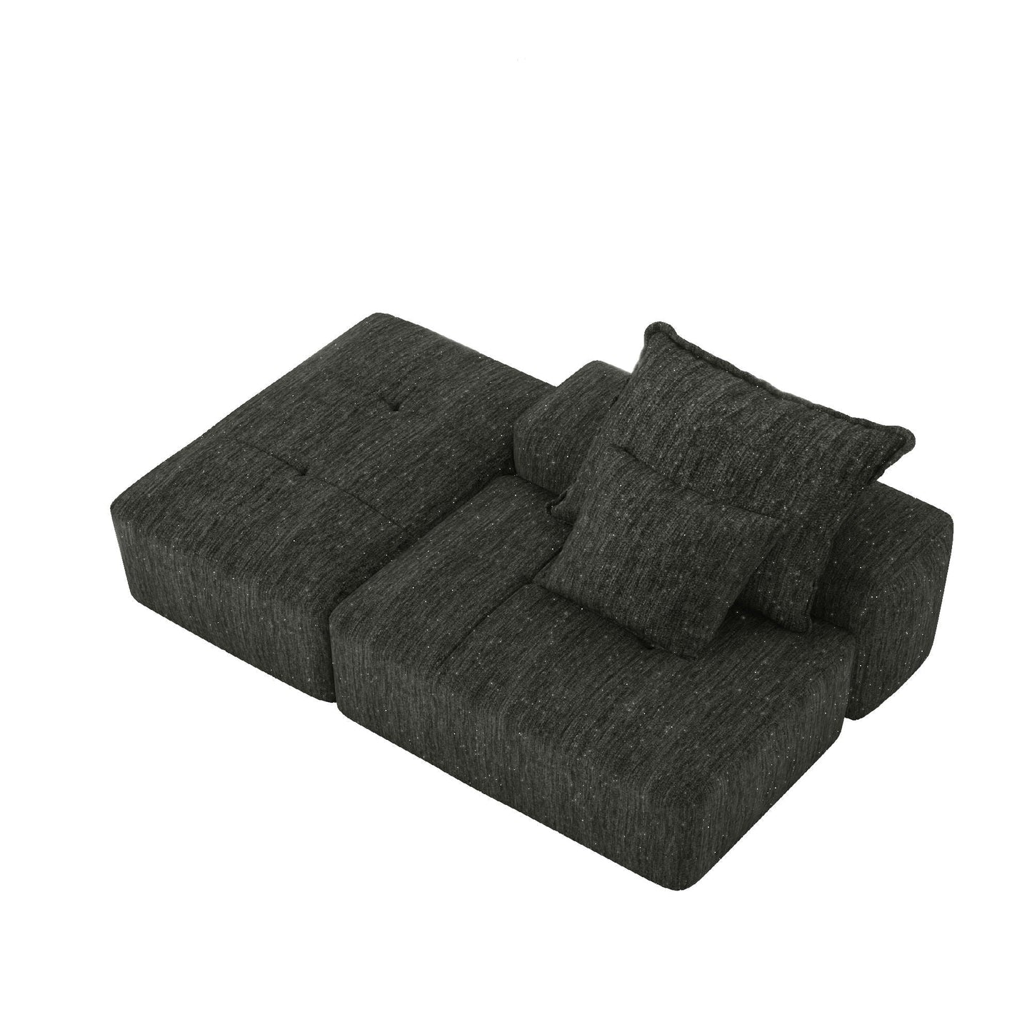 Modern Oversized Modular Sectional Sofa in charcoal gray fabric 3-piece by HouseOfZazla on Tampa Home & Garden Store