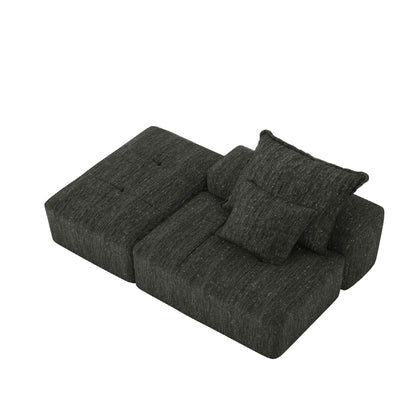 Modern Oversized Modular Sectional Sofa in charcoal gray fabric 3-piece by HouseOfZazla on Tampa Home & Garden Store