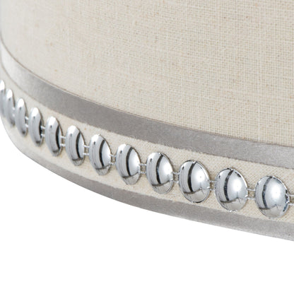 Ashland Contemporary Table Lamp Set of 2 with cream linen shade and polished chrome trim on Tampa Home & Garden Store