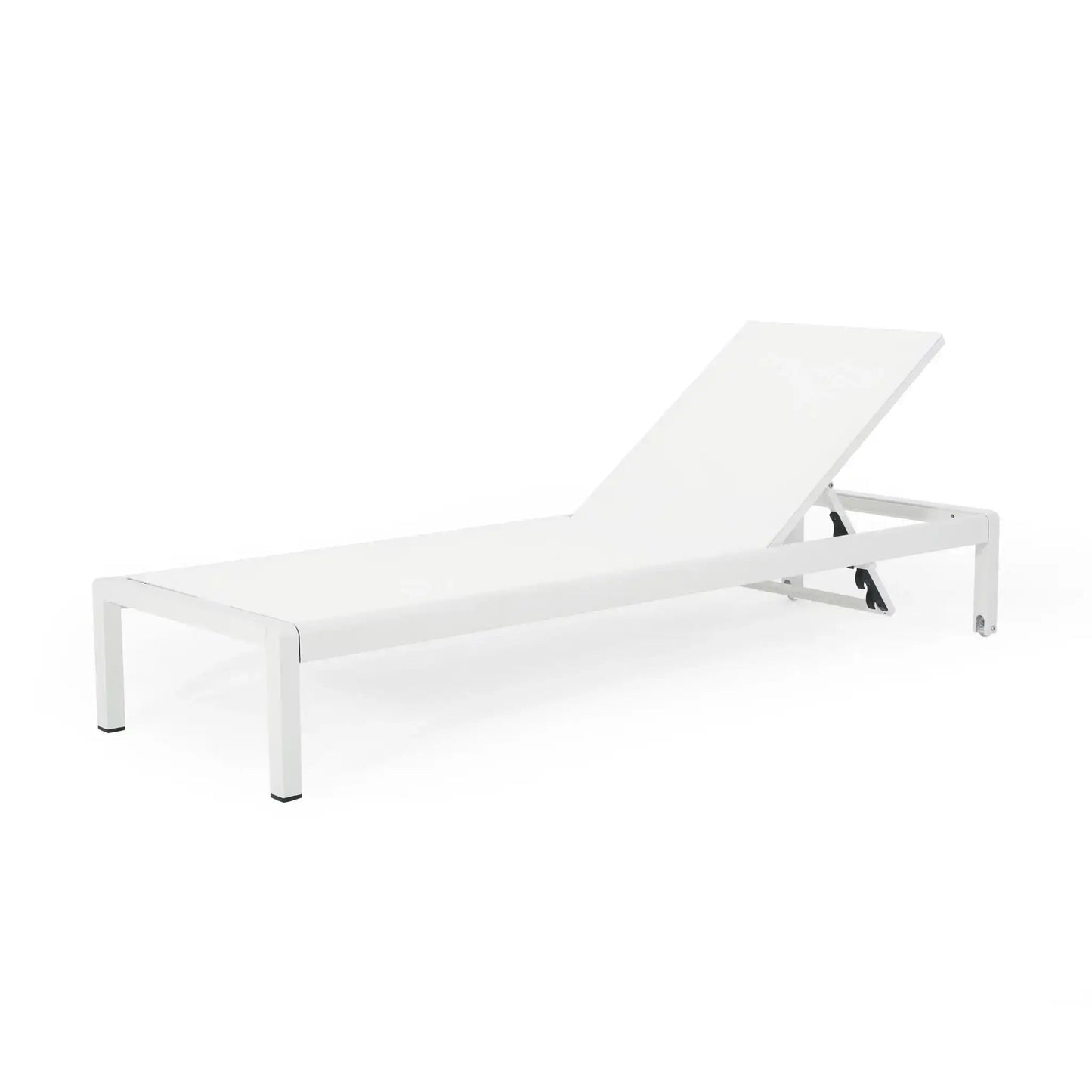 Outdoor Patio Chaise Lounge by HouseOfZazla, white with 5-position reclining back on Tampa Home & Garden Store