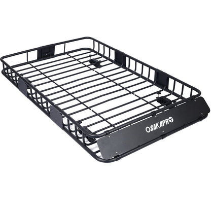Motoring rooftop cargo carrier basket, steel black wire grid with mounting clamps, OsakaPRS on Tampa Home & Garden Store