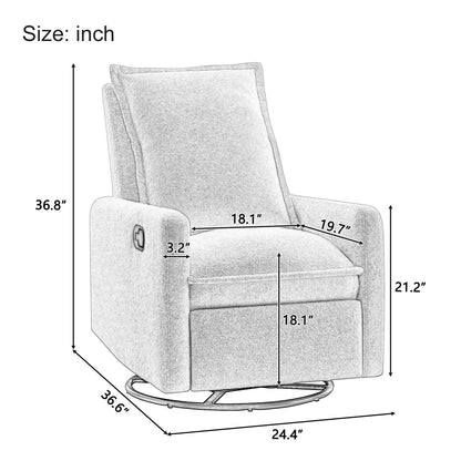 Cozy Swivel Glider Recliner Chair and Leg Rest