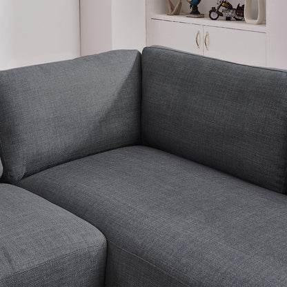 Glander Comfortable Cozy Sectional Sofa gray textured fabric close-up cushions on Tampa Home & Garden Store