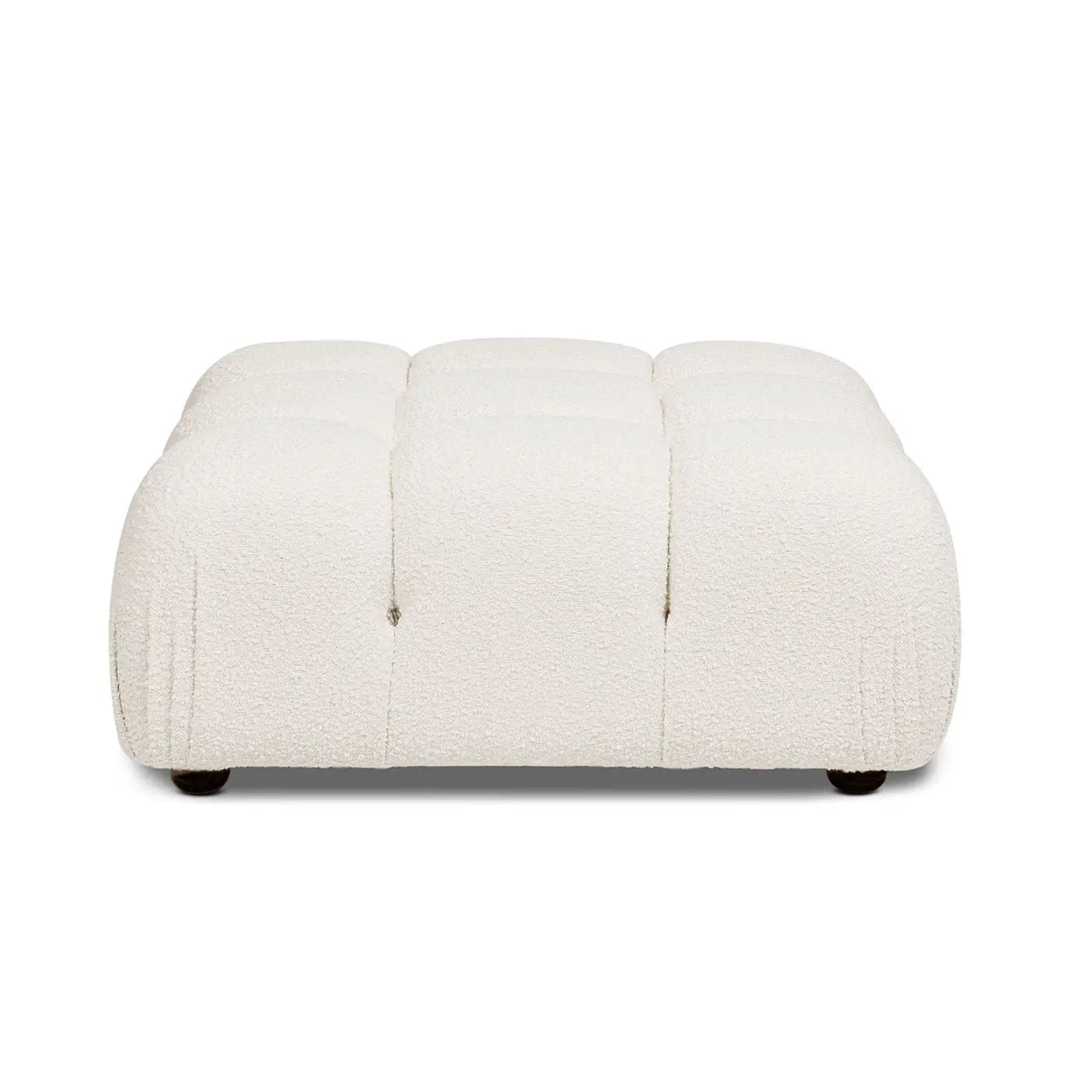 Marcel Bubble Modular Modern Cocktail Ottoman cream boucle, coffee table ottoman with wood feet on Tampa Home & Garden Store