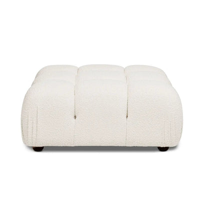 Marcel Bubble Modular Modern Cocktail Ottoman cream boucle, coffee table ottoman with wood feet on Tampa Home & Garden Store