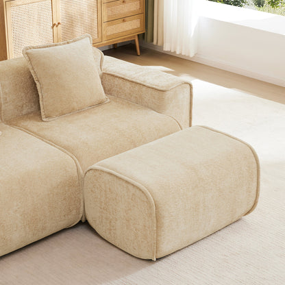 Streamlined Design Modular 4 Seat U Shape Sectional Sofa beige upholstery HouseOfZazla on Tampa Home & Garden Store