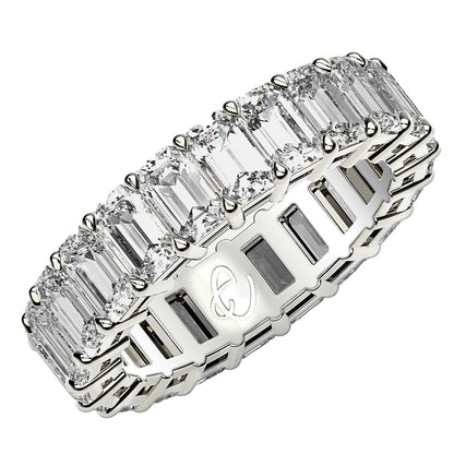 Emerald-cut lab-grown diamond eternity ring in 14k white gold, 6 cttw FG/VS2, Bids.com on Tampa Home & Garden Store