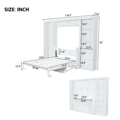 Compact Murphy Bed With Desk and Bookshelf