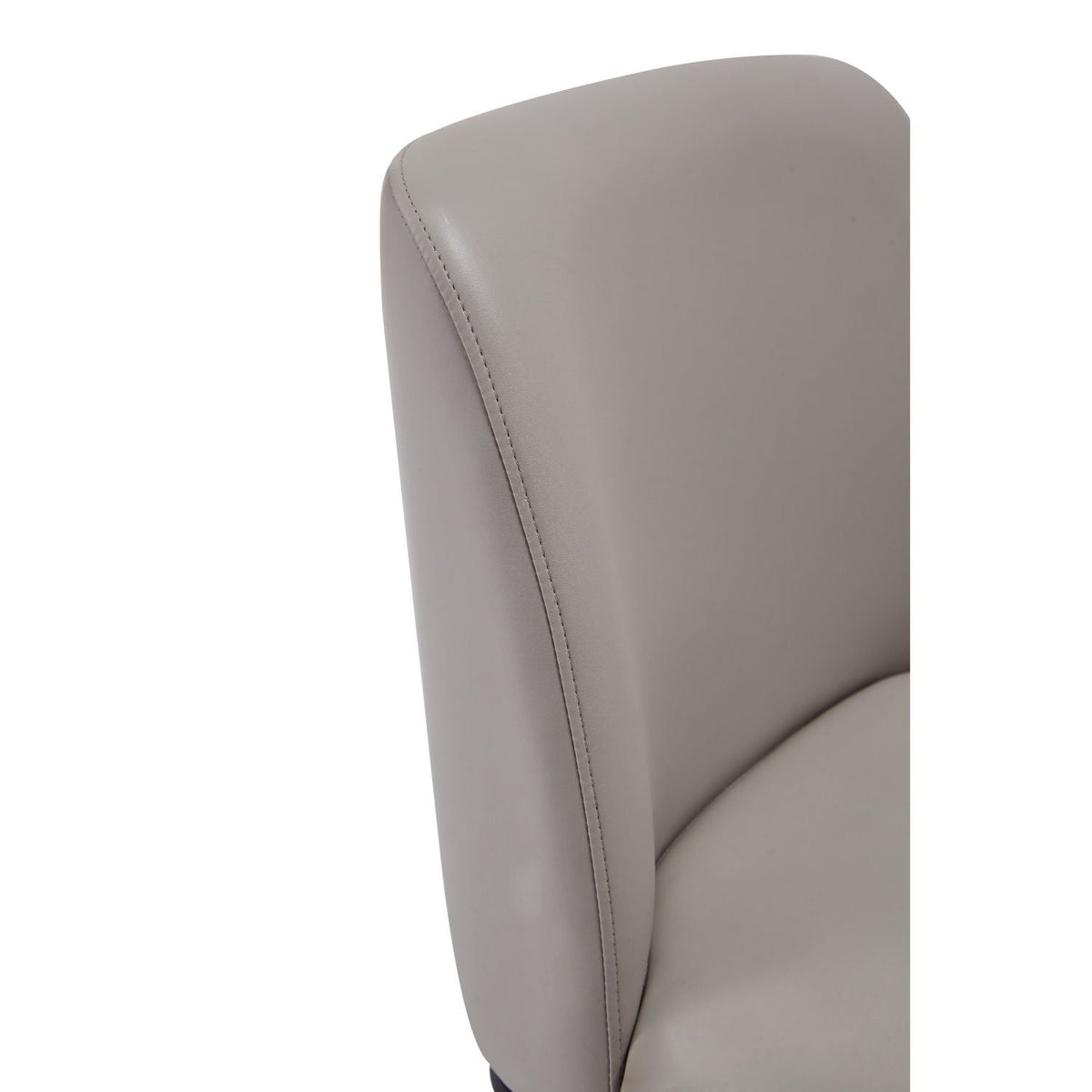 Serena dining chair taupe faux leather with curved back and visible seam on Tampa Home & Garden Store