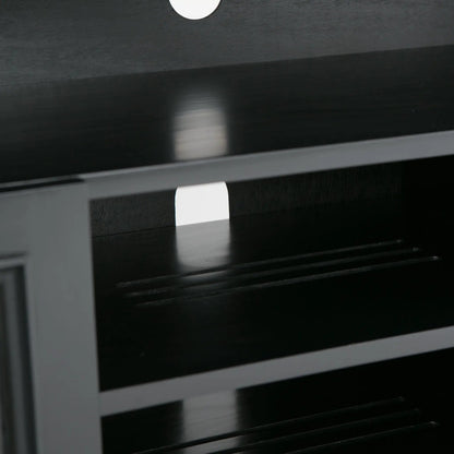 Amherst TV media stand handcrafted in dark espresso wood with gray frame on Tampa Home & Garden Store