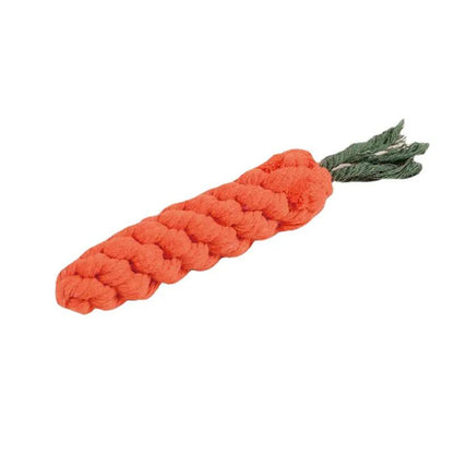 Pet Dog Cord Teether Knot Toy orange braided rope with green frayed ends on Tampa Home & Garden Store