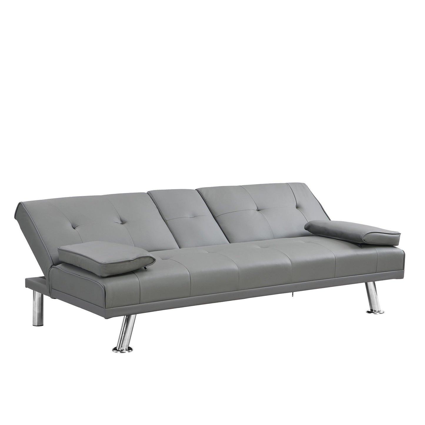 Modern Sofa Bed with Armrest and Wood Frame