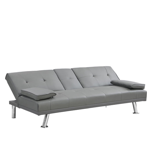 Modern Sofa Bed with Armrest and Wood Frame