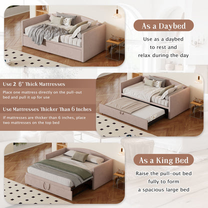 Upholstered Daybed with a Pop Up Trundle Sofa