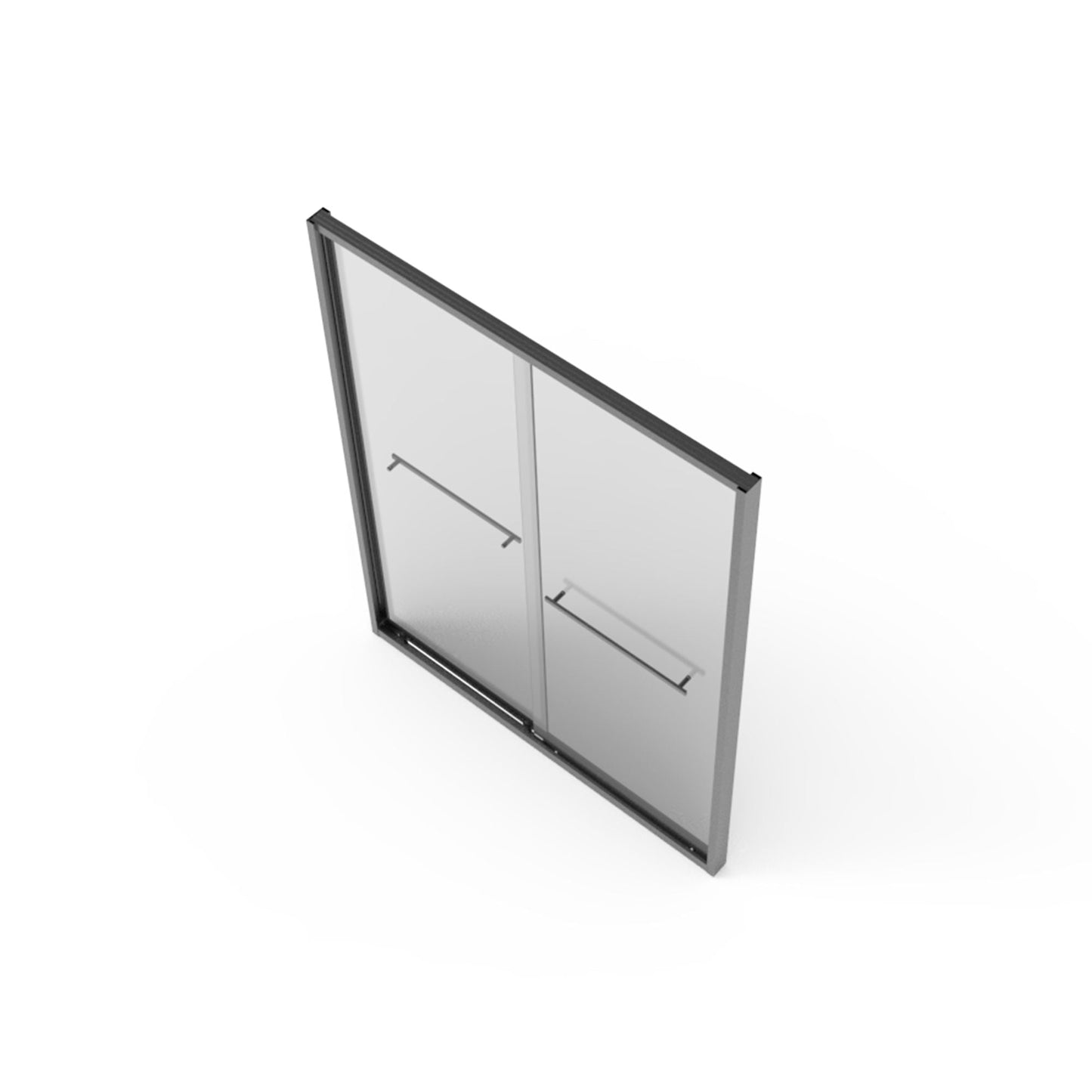 Double Sliding Shower and Matte Black Frame Door