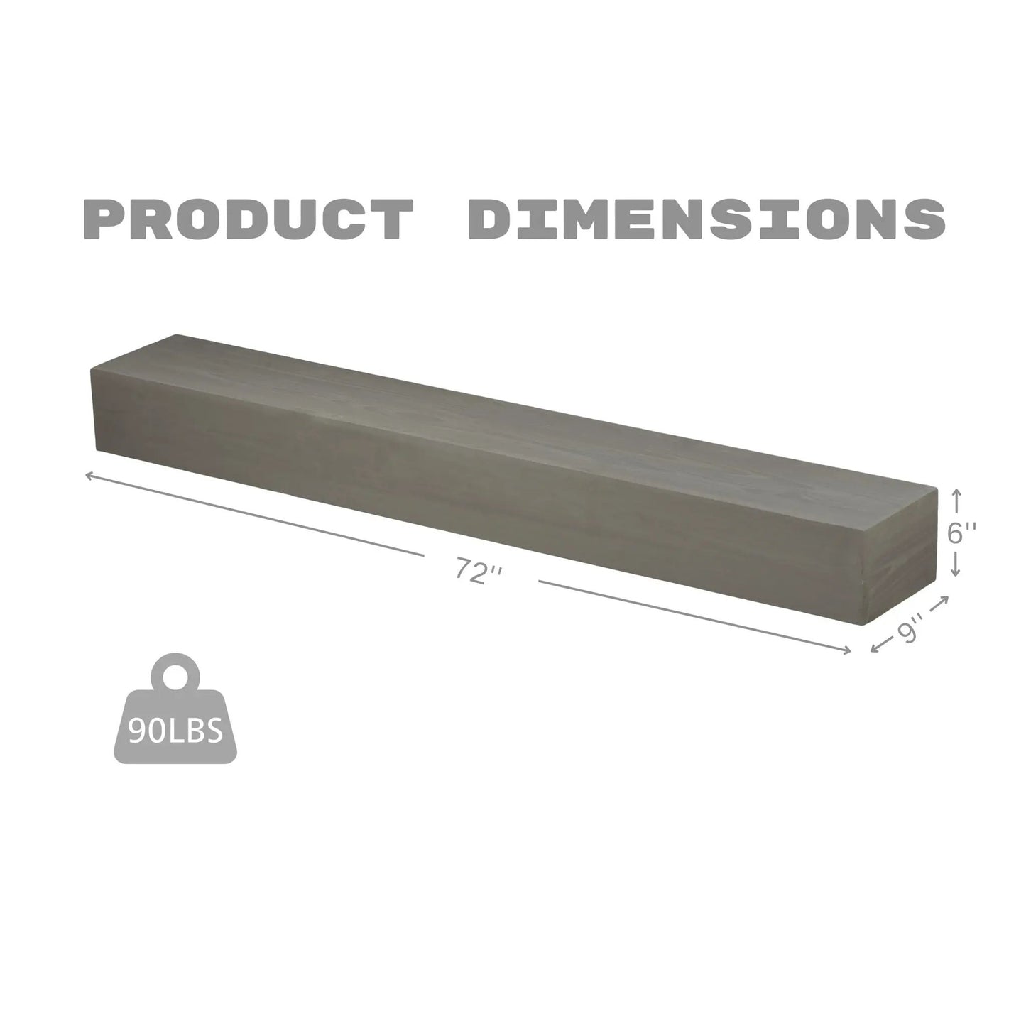 Floating Fireplace Mantel Shelf for Home Decor
