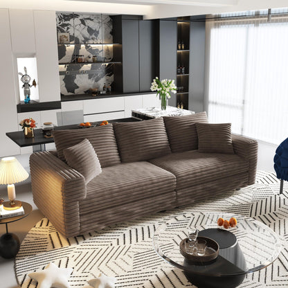 Deep Seat Sofa Bed With Ottoman and Soft Pillows