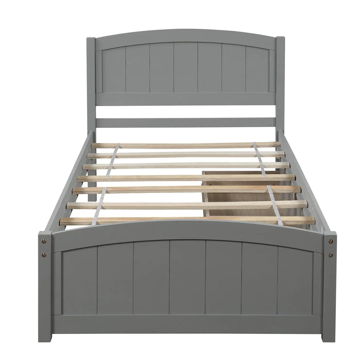 Platform Bed and Headboard With Footboard Slats