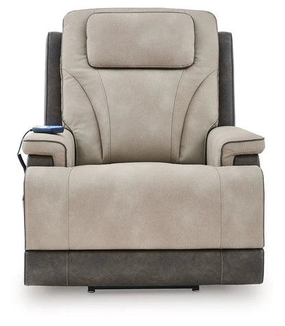 Power lift recliner 4Z-Peaceful Pause by Unique Piece Furniture beige faux leather with remote on Tampa Home & Garden Store