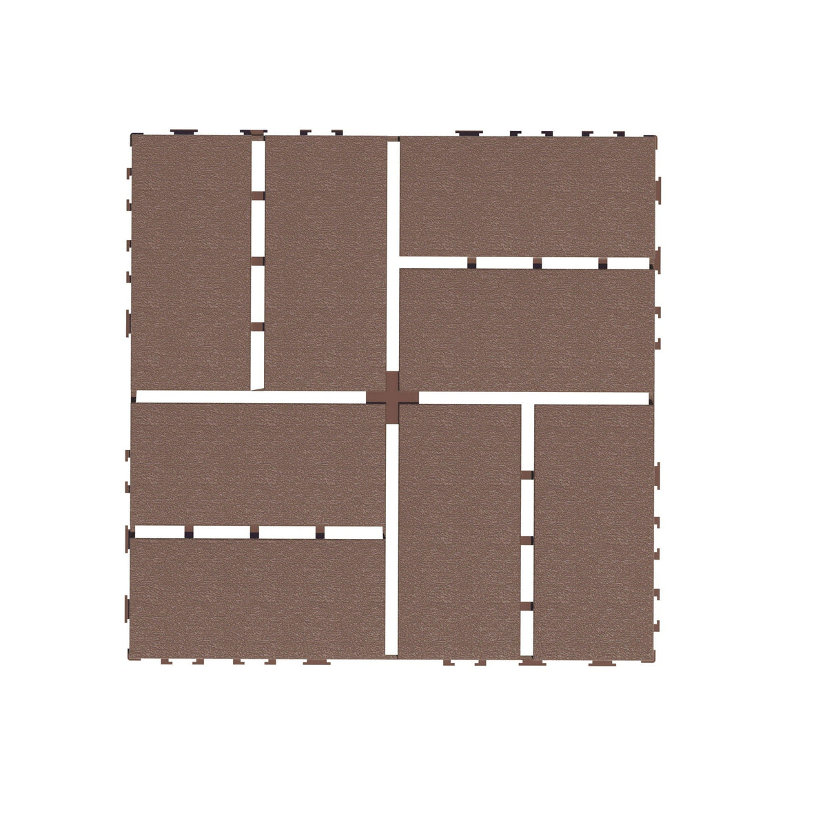 Interlocking deck tiles 44-pack in dark brown, modular outdoor flooring tiles on Tampa Home & Garden Store