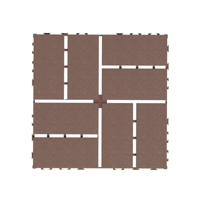 Interlocking deck tiles 44-pack in dark brown, modular outdoor flooring tiles on Tampa Home & Garden Store