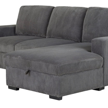 Melody contemporary design sectional sofa by Unique Piece Furniture in gray corduroy on Tampa Home & Garden Store
