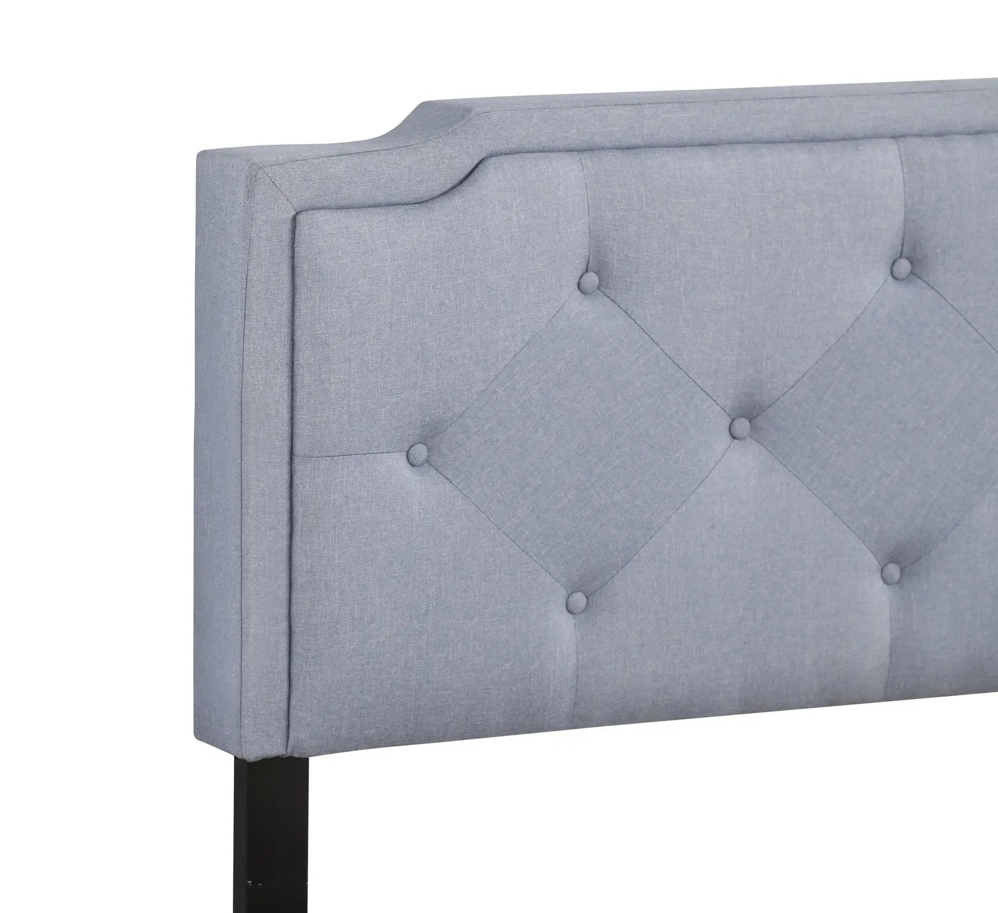 Button tufted upholstered headboard in fabric with diamond tufting by Unique Piece Furniture on Tampa Home & Garden Store