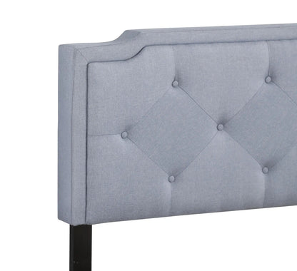 Button tufted upholstered headboard in fabric with diamond tufting by Unique Piece Furniture on Tampa Home & Garden Store