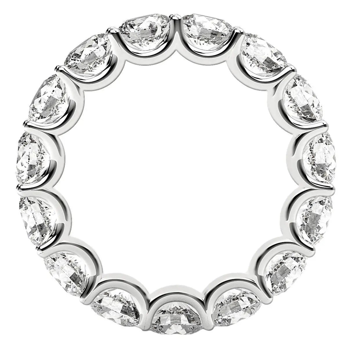 Round-cut lab-grown diamond eternity ring in 14k white gold, 5 cttw FG/VS2 on Tampa Home & Garden Store