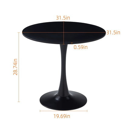 Round Dining Table With Tulip Style Base in black finish, 31.5in diameter, by Unique Piece Furniture on Tampa Home & Garden Store
