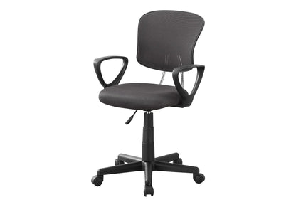 Office chair with black mesh back and seat, adjustable height, swivel with armrests on Tampa Home & Garden Store