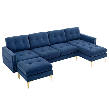 Modern Convertible Sectional Sofa and Ottoman