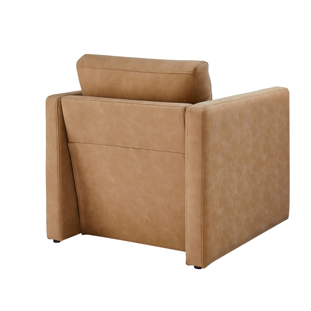 Tulo Arm Chair by HouseOfZazla in tan leather upholstery with coil spring seating on Tampa Home & Garden Store