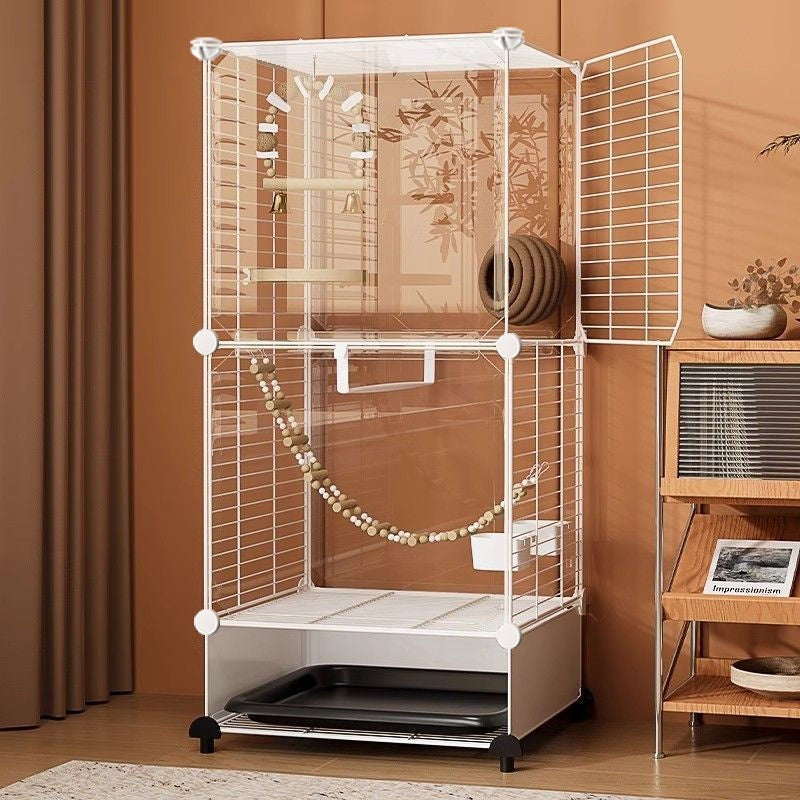 Large Household Luxury New Villa Bird Cage white metal 2-tier with hammock on Tampa Home & Garden Store