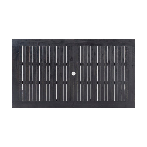 Outdoor Acacia Wood Slatted Cabinet Panel with knob, sandblasted dark finish HouseOfZazla on Tampa Home & Garden Store
