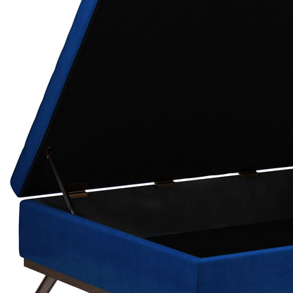 Owen multifunctional square storage ottoman blue fabric lid and legs Unique Piece Furniture on Tampa Home & Garden Store