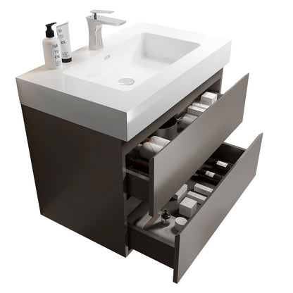 Alice bathroom vanity with sink, white countertop, chrome faucet by HouseOfZazla on Tampa Home & Garden Store