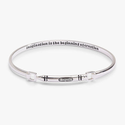Crayola Metal Crayon Tension Bangle Silver Charm