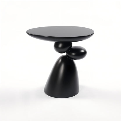 Lucky Stone Shaped Table with Sculptural Base end table in glossy black by HouseOfZazla on Tampa Home & Garden Store