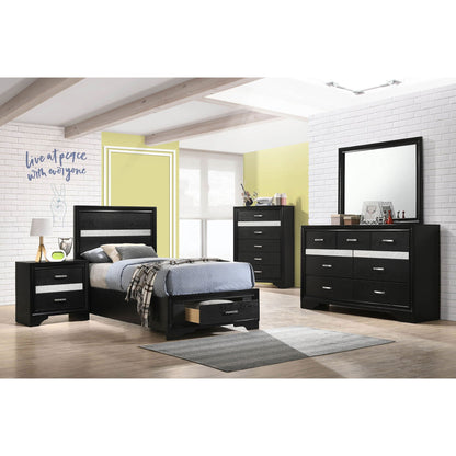 Urbana storage panel bed in black with built-in under-bed drawers and matching dressers on Tampa Home & Garden Store