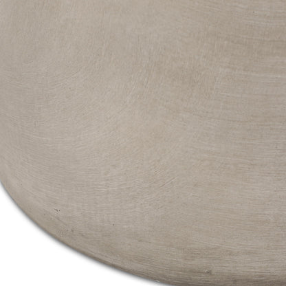 Outdoor lightweight concrete side table in light gray with textured surface by HouseOfZazla on Tampa Home & Garden Store