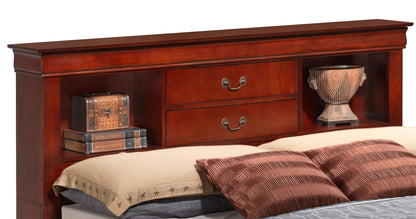 Traditional Style Bookcase Storage Bed dark cherry finish with two drawers by HouseOfZazla on Tampa Home & Garden Store