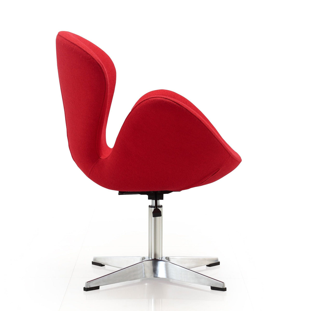 Raspberry red swivel chair by HouseOfZazla, 360-degree rotation, red fabric, chrome base on Tampa Home & Garden Store