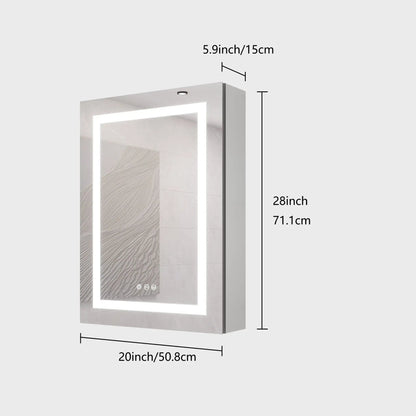 Bathroom medicine cabinet with LED mirror, wall-mount, silver finish, 20x28, dimmable on Tampa Home & Garden Store